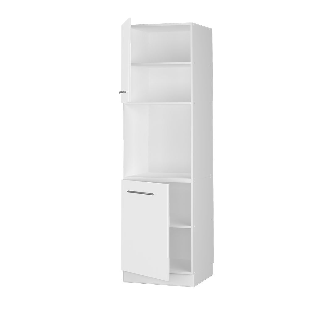 Vicco Meuble pour four Fame-Line, Blanc Haute brillance, 60cm avec étagères ouvertes - 4