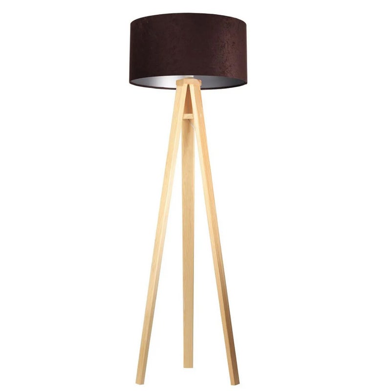 Lampa stojąca HOME 50 brązowa/srebrna/sosna