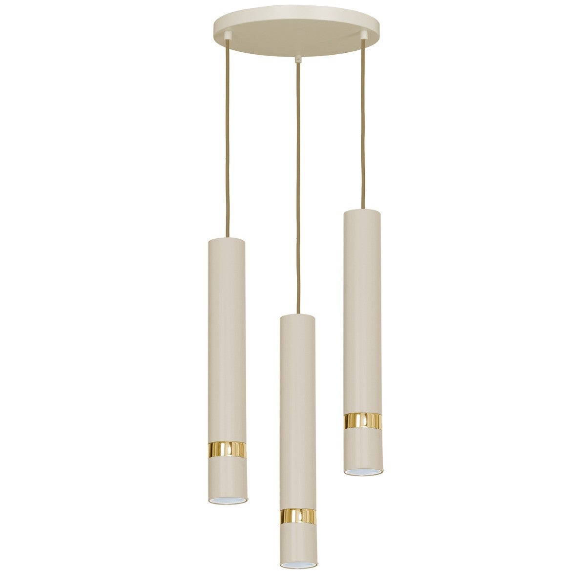 Lampa wisząca Reno kremowo-złoty połysk 3xGU10x15W tuby wym: 110 x 30 x 30 cm metal Luminex