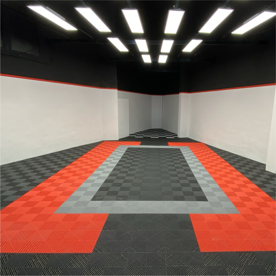 Suelo modular para garaje y taller losetas de Polipropileno 40x40cm Negro antideslizante Pro-Tile - 4