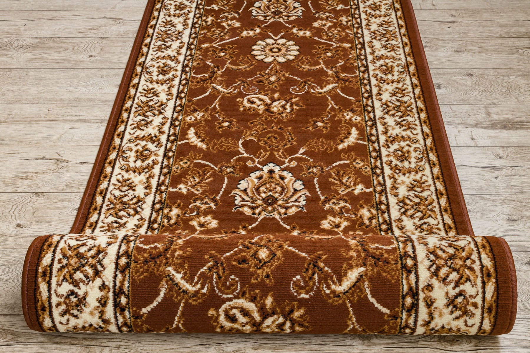 TAPIS DE COULOIR BCF MORAD Klasyk classique marron 120 cm 120x580 cm - 3