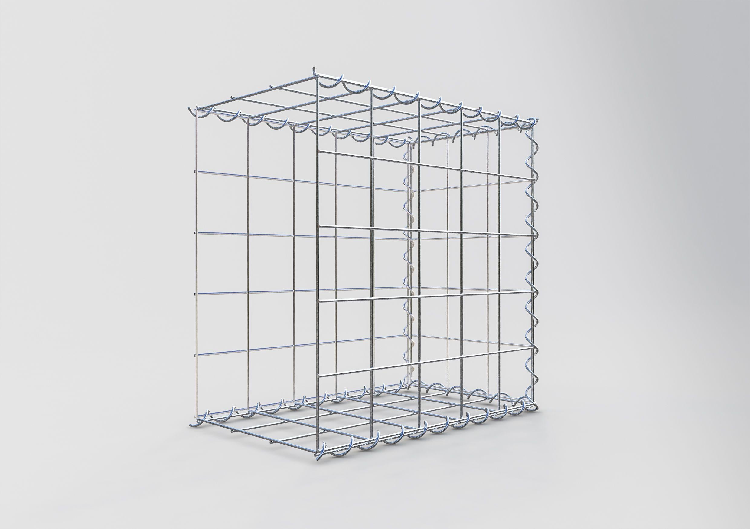 Gabiona - Gavión para alargar en acero galvanizado 50x50x30cm (LxAxP), malla 10 x 10cm, Espiral, sin rejilla frontal - 2