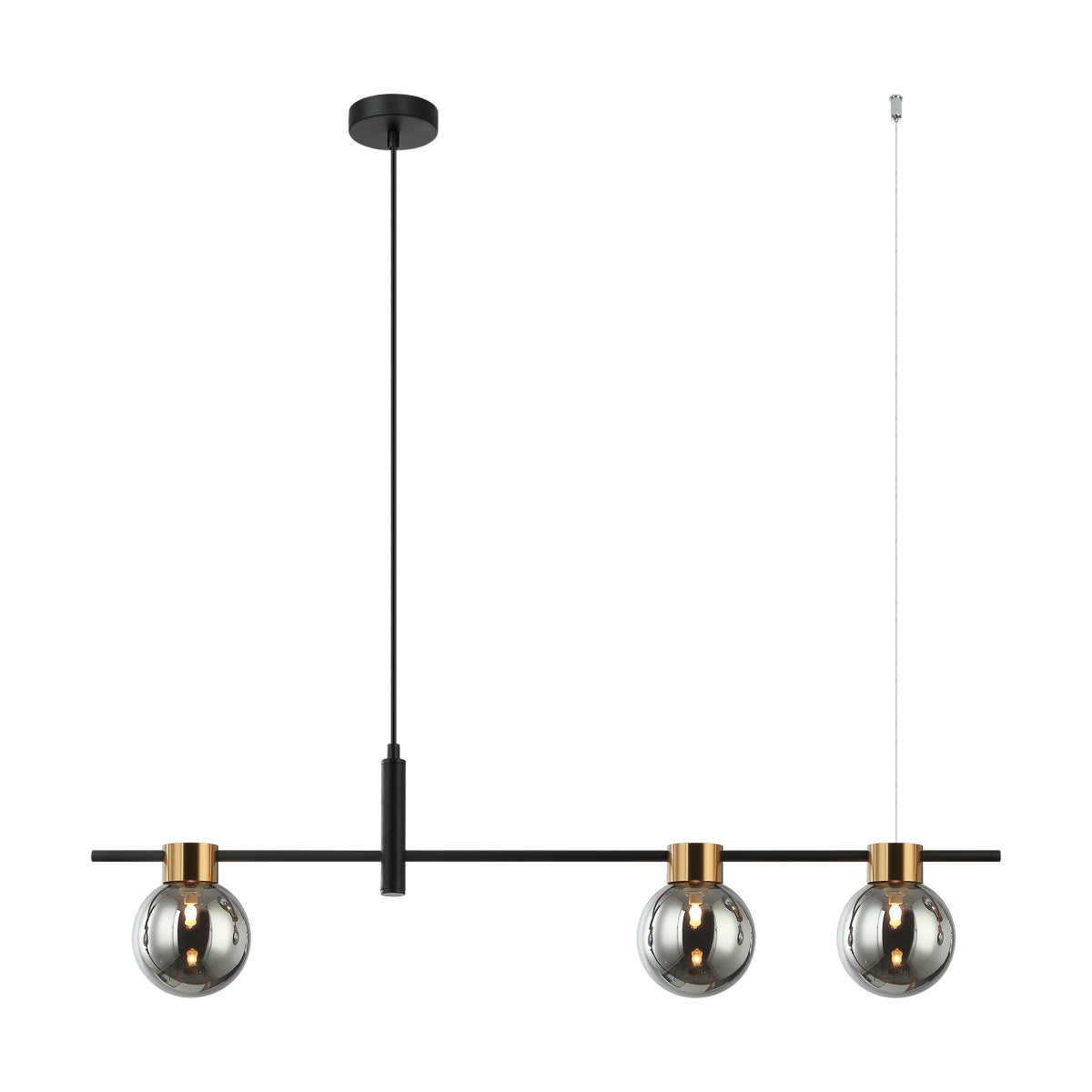 Lampa wisząca dymione kule Bletter czarna 3xG9x25W metal wym:100x91,5x12cm IP20 Italux