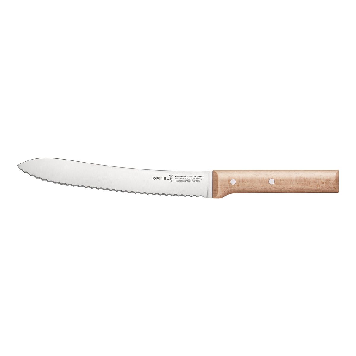 Nóż do chleba Opinel N°116 ostrze 21 cm rękojeść z lakierowanego drewna bukowego