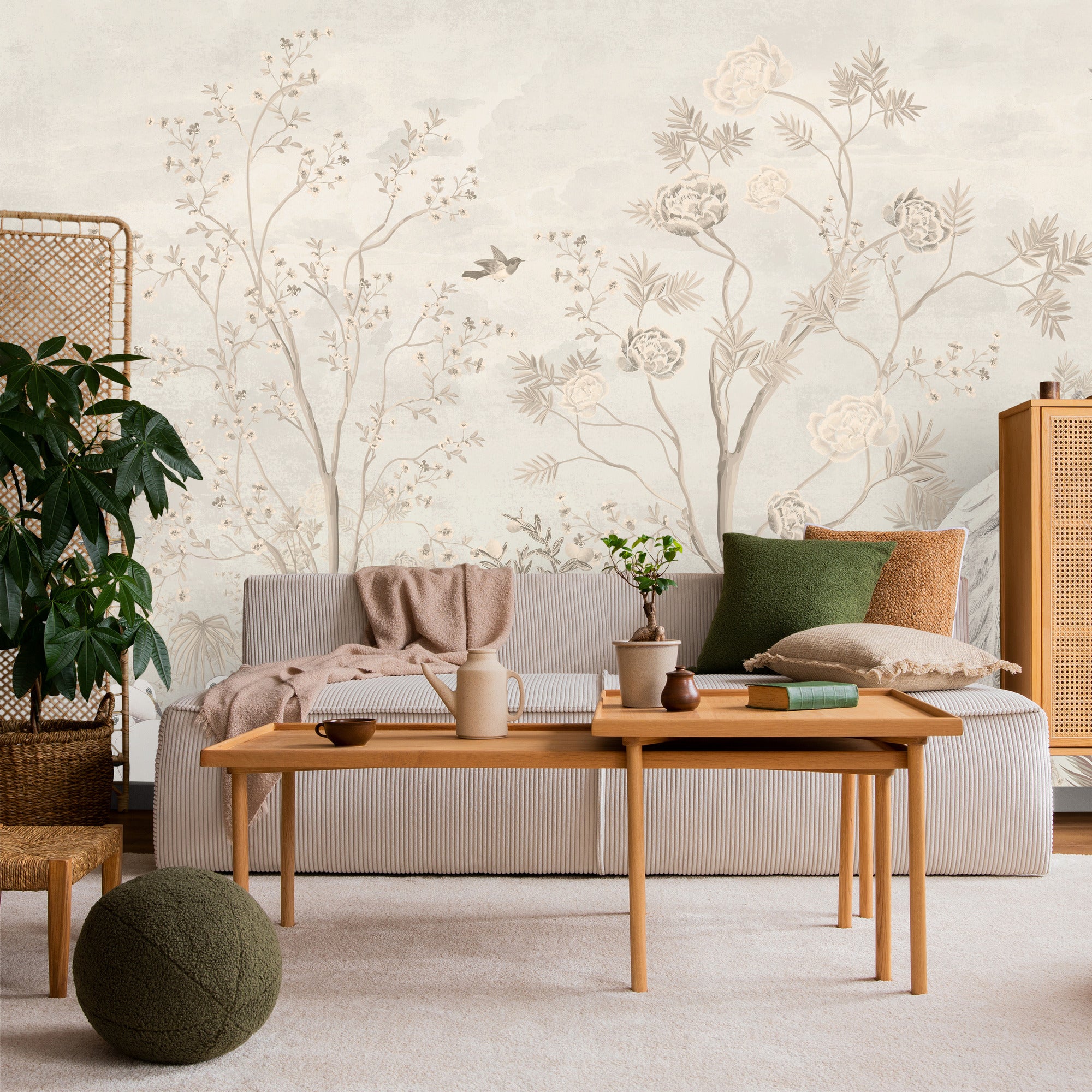 Papel Pintado Vilene Photo TREES Leaves Birds Para Salon 520cm x 318cm ...