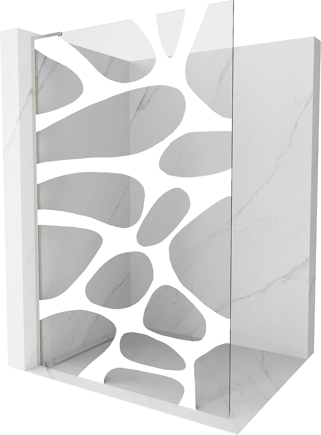 Mexen Kioto L ścianka prysznicowa Walk-in 70 x 200 cm, biała fala, nikiel szczotkowany - 800-070-103-97-97