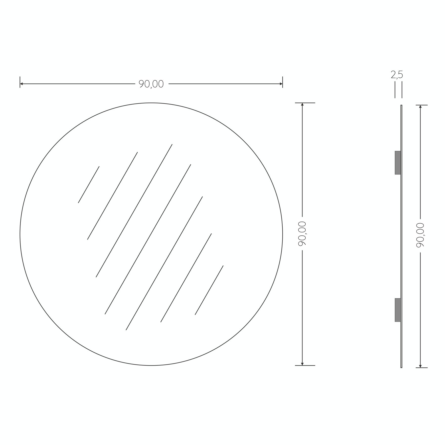 Specchio filo lucido 90 cm rotondo - 4