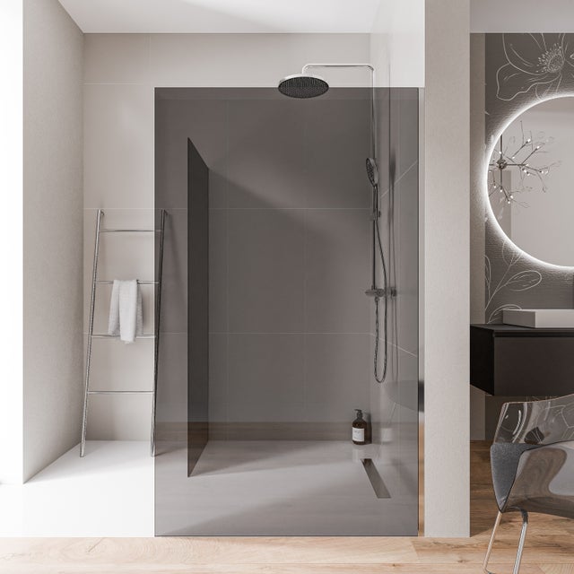 Bernstein Kabina prysznicowa Walk-In EX102 szkło ESG 10mm - 2 ścianki profil ścienny chrom 80x90 cm
