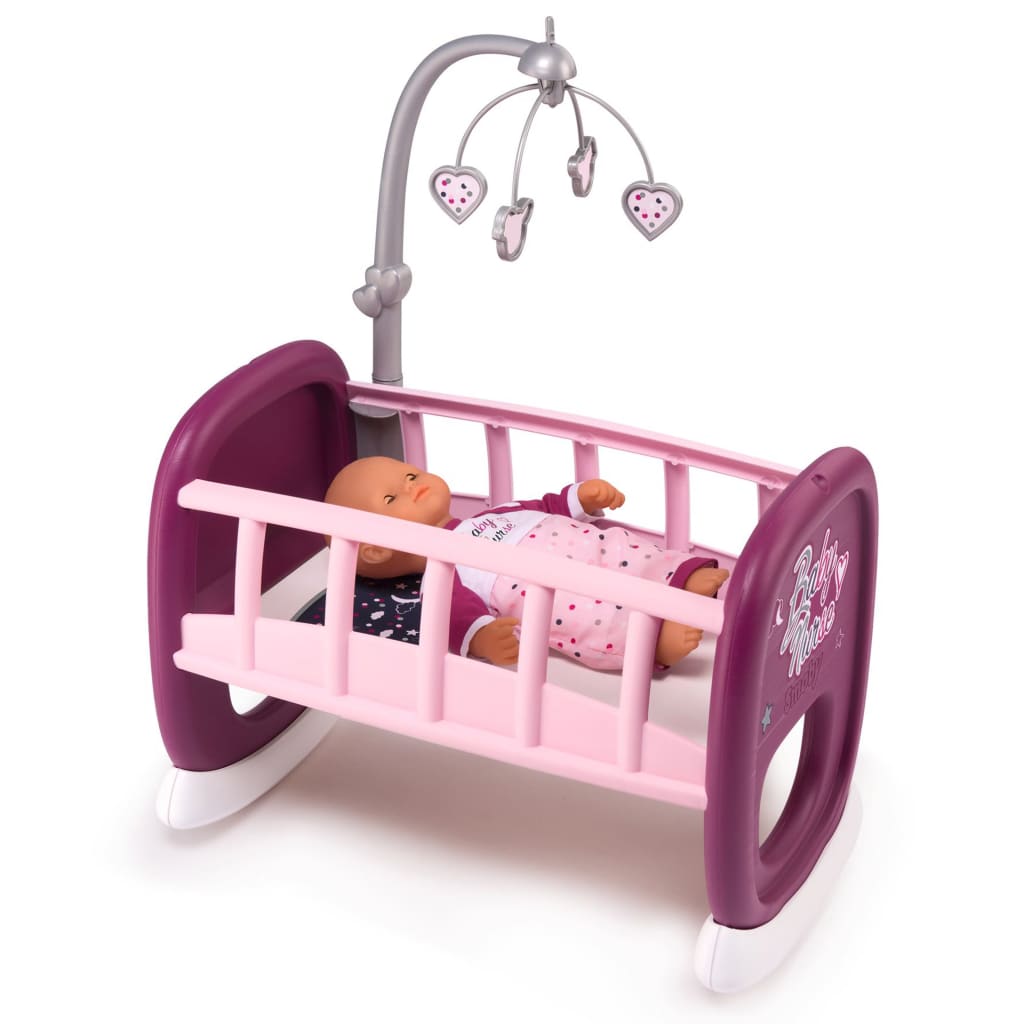 Porte-bébé pour poupée gris/rose papillon