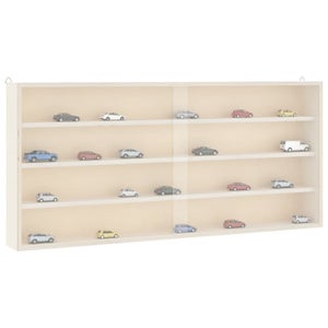Vetrina A Parete Con Ante 40x8,5x37 Cm - 4 Ripiani, In Compensato, Per Oggetti Da Collezione E Decorazioni