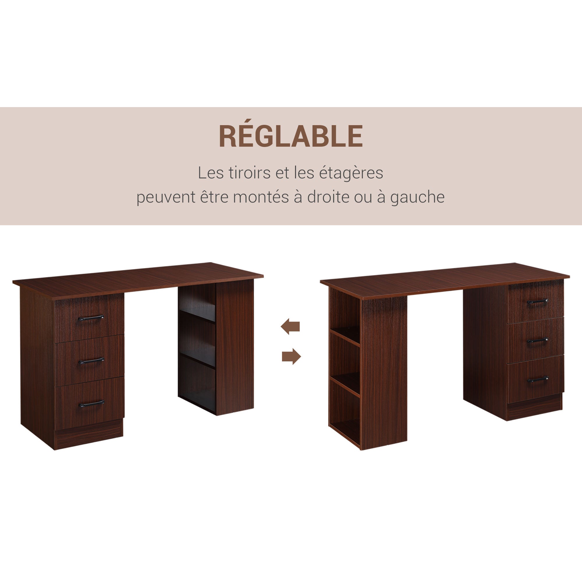 Bureau d'ordinateur panneau de particules HOMCOM - 6