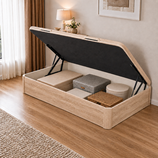 Canapé abatible 32cm | 135x190 | ENVÍO, MONTAJE Y RECOGIDA ANTIGUO INCLUIDO | ROYAL SLEEP | Natural | Apertura Lateral