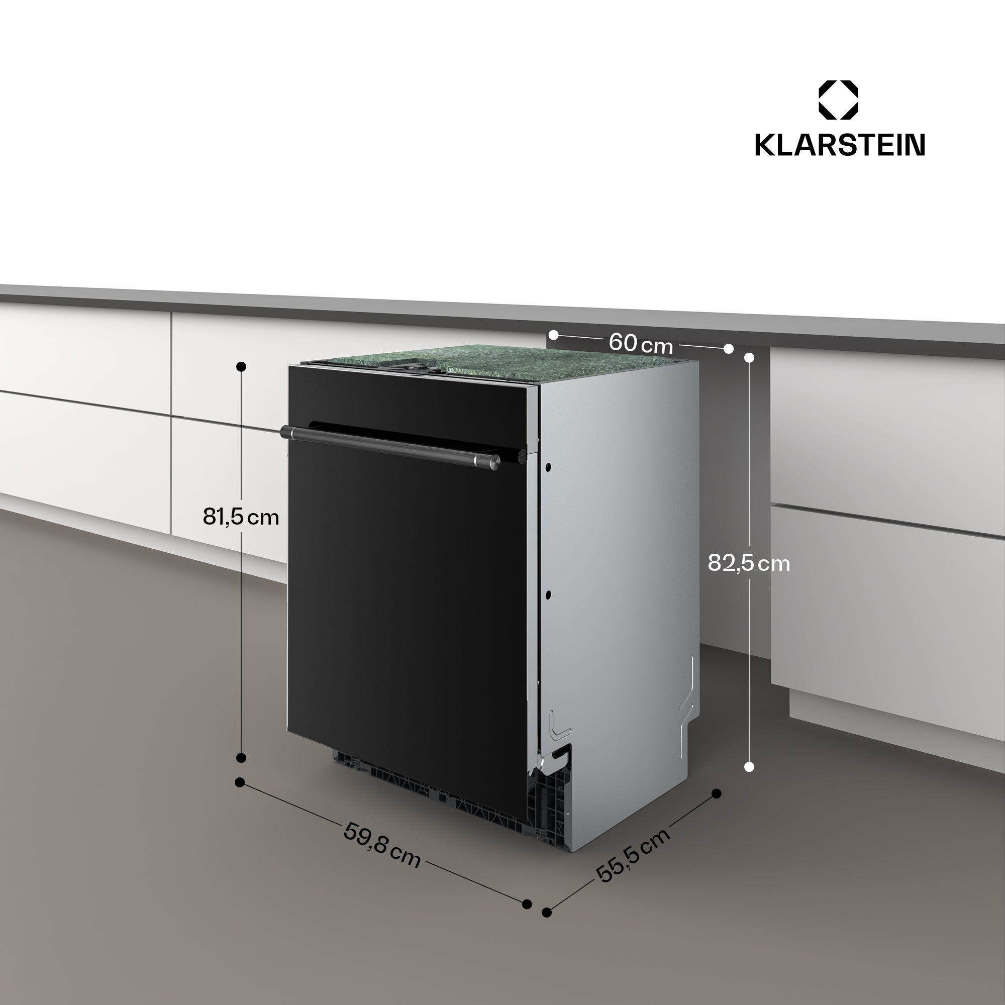 KLARSTEIN Luxara lave-vaisselle encastrable | 8 programmes | technologie Aqua-Stop | 1900 W | 60 cm Noir - 8