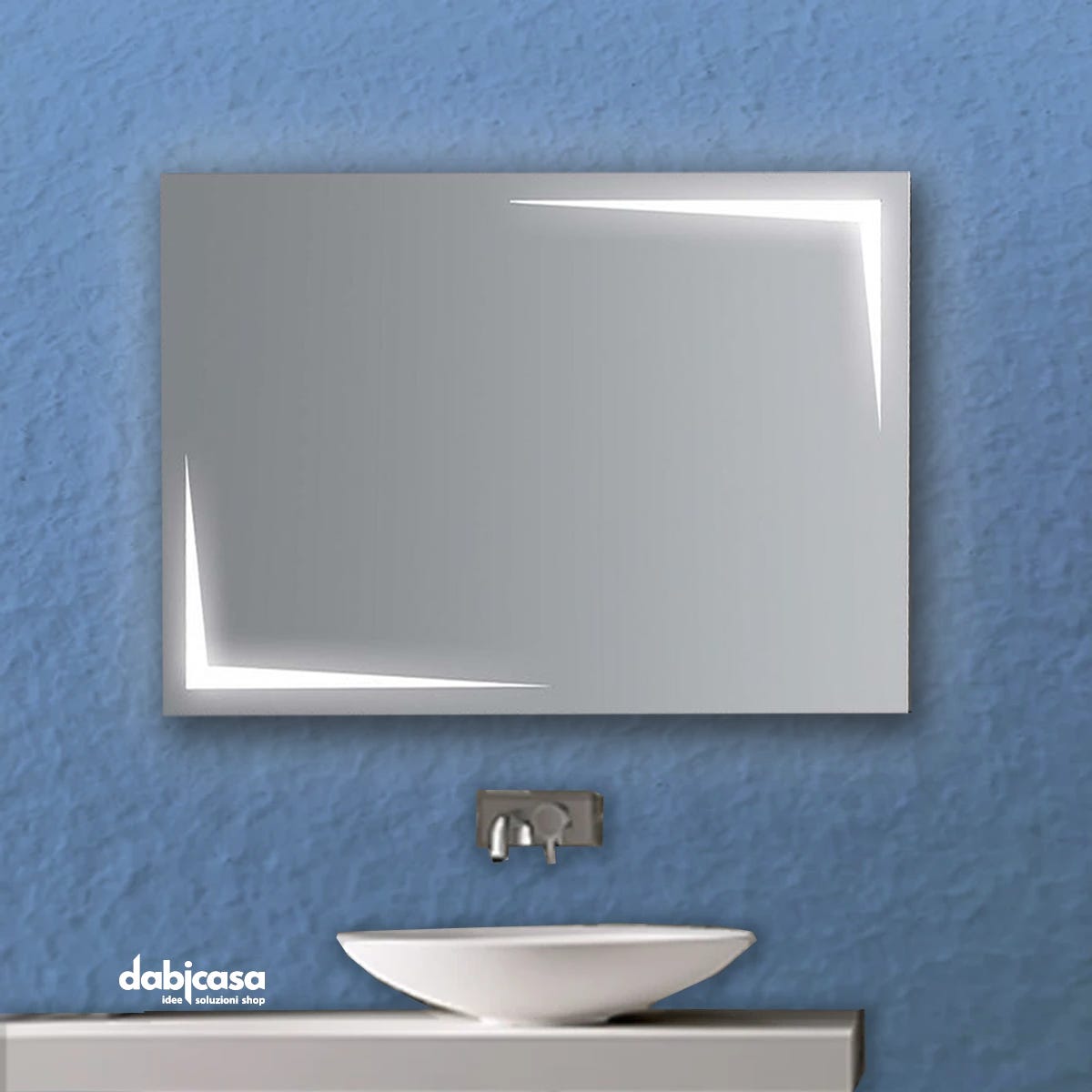 Specchio led 50x70 cm reversibile nero opaco retroilluminato - Estrella Specchio led 50x70 cm reversibile nero opaco retroilluminato - Estrella