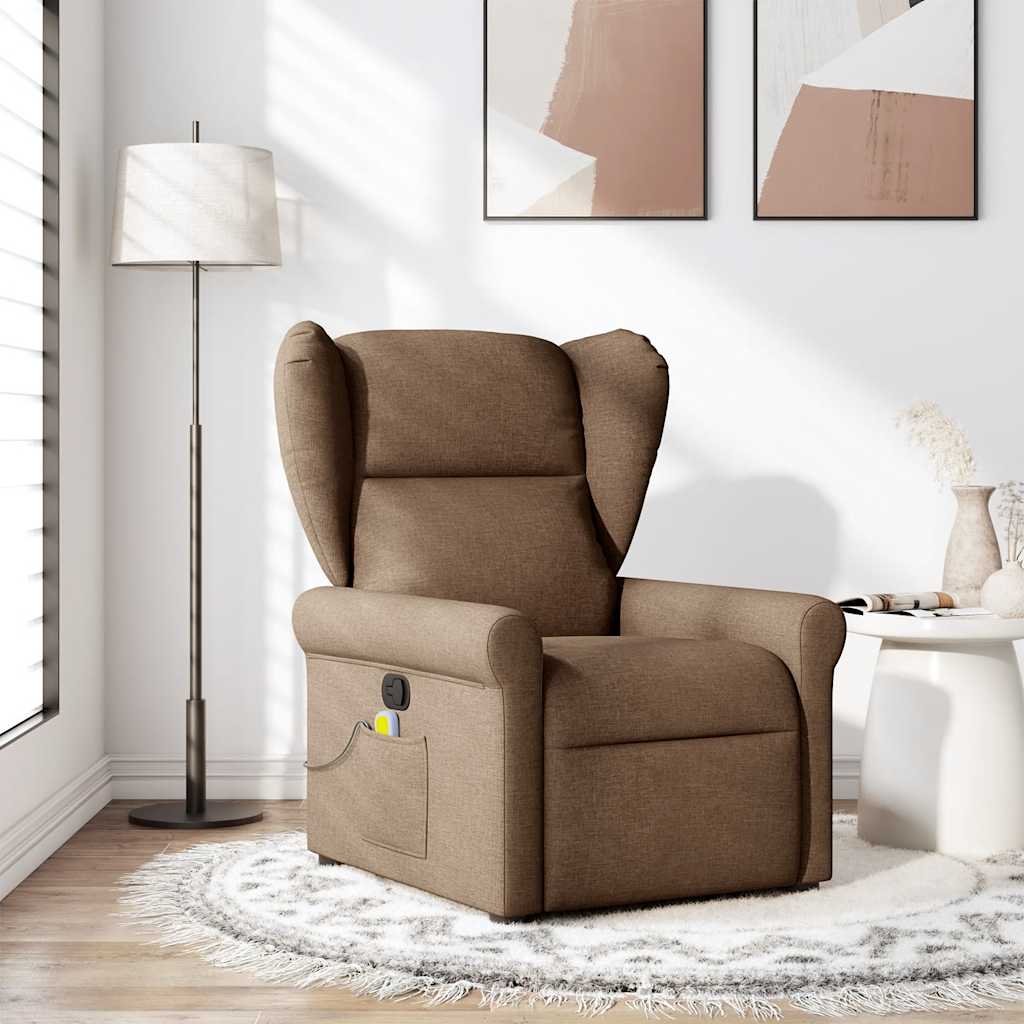 Fauteuil de massage | Fauteuil de relaxation | Chaise de relaxation inclinable Marron Tissu CFW604842 - 2
