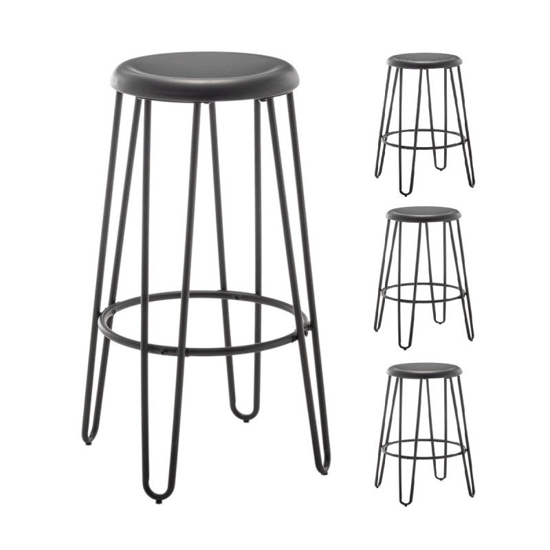 Set 2 sgabelli alti da bar moderni in tessuto verde petrolio | Maisons