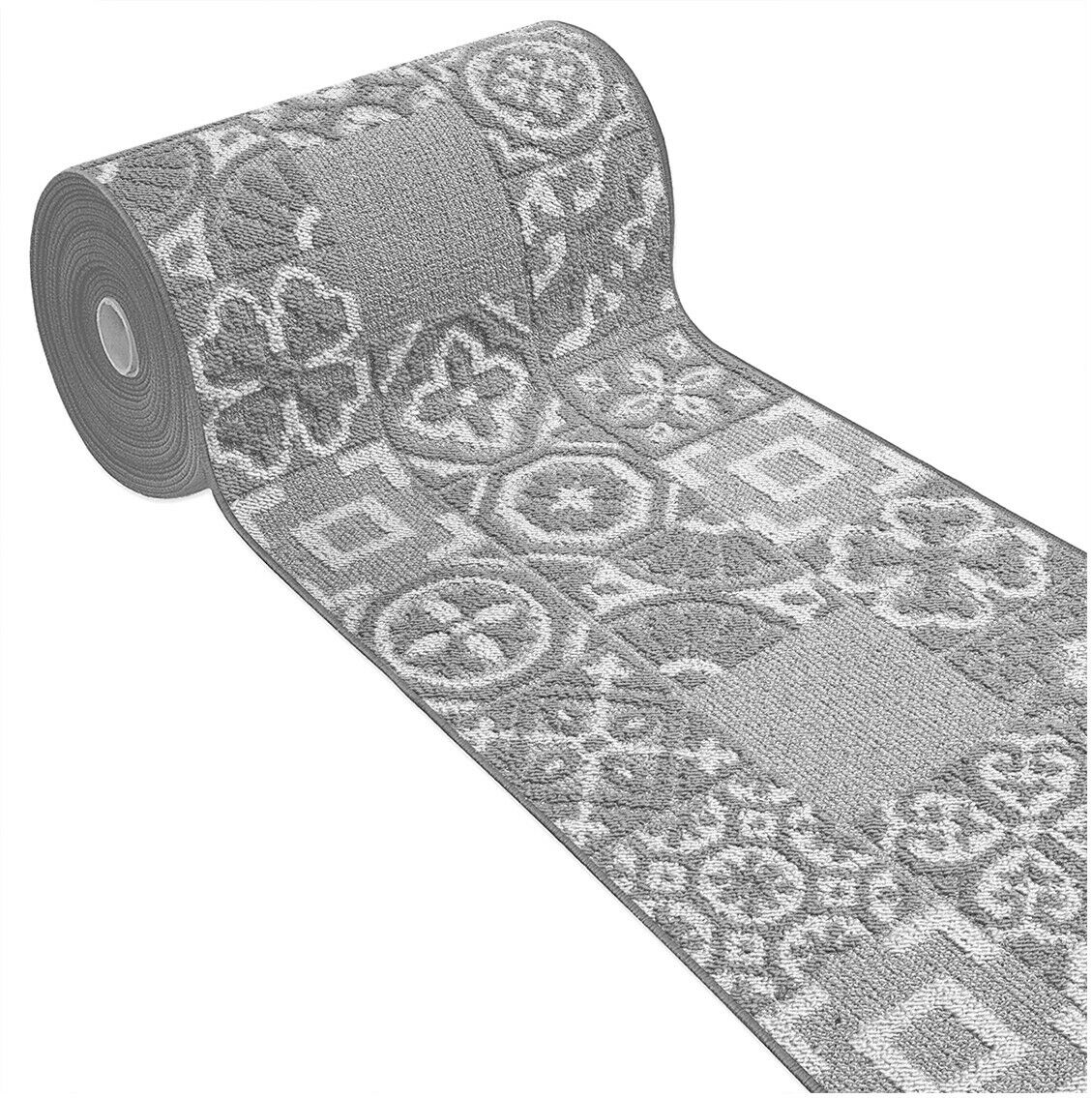 Alfombra de cocina 57x230 cm tejido 3d corredor absorbente base antideslizante azulejo mayólica gris