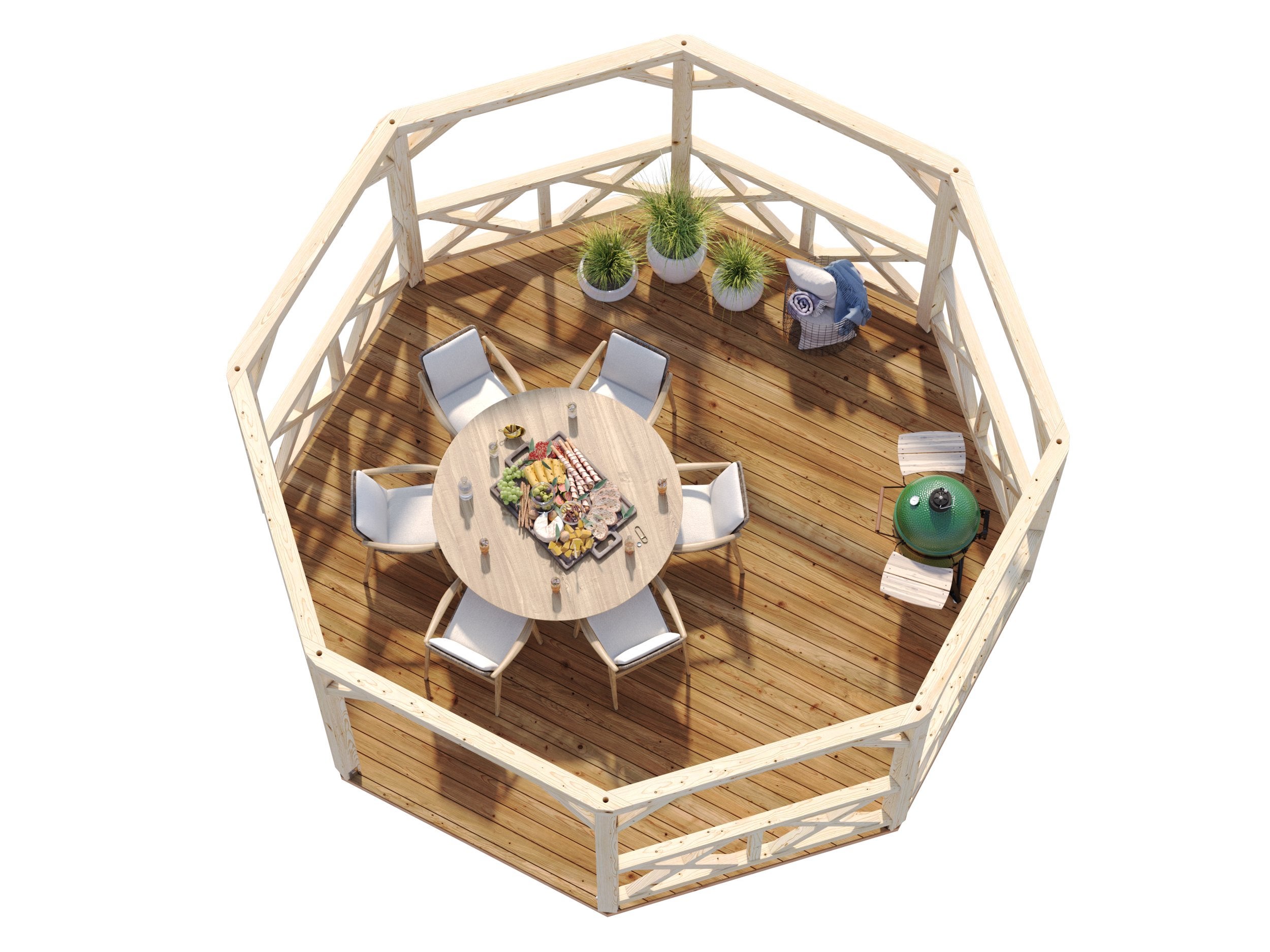 Kiosque de jardin en bois Betty - PALMAKO - ⌀465 cm - 18 m² - 4