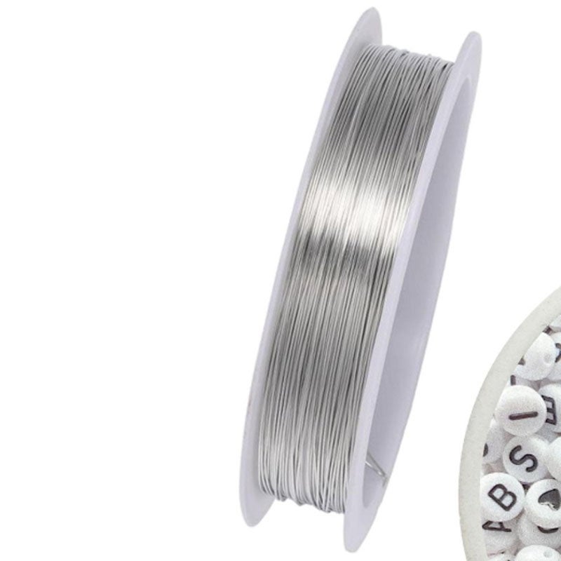 Drut metalowy - do wyrobu biżuterii - 0,45 mm - 25 metrów - srebrny