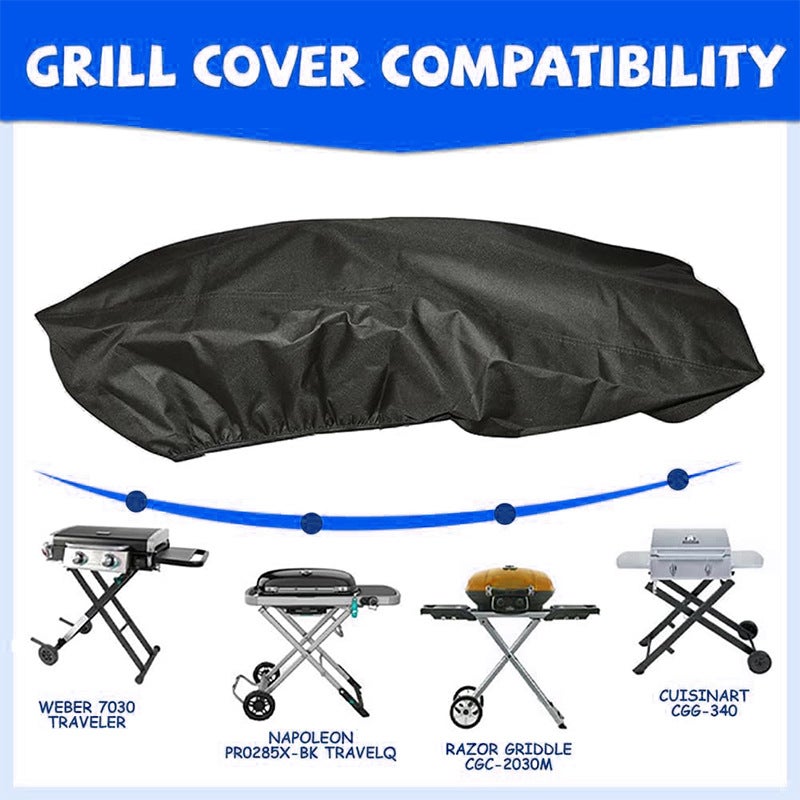 Pokrowiec na grilla kompatybilny z Weber Traveler 9010001, 600D Oxford Wodoodporny pokrowiec ochronny do grilla - 3