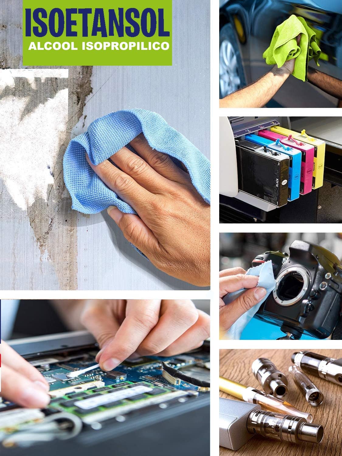 2X5 ISOETANSOL 100AE Isopropanolo Alcool ISOPROPILICO DENATURATO MISCELATO detergente da 5 Litri - 5