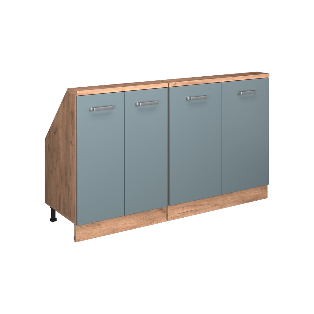 Vicco Szafka kuchenna na dach skośny R-Line, Niebiesko-szary, 140 cm Zestaw 2 sztuk