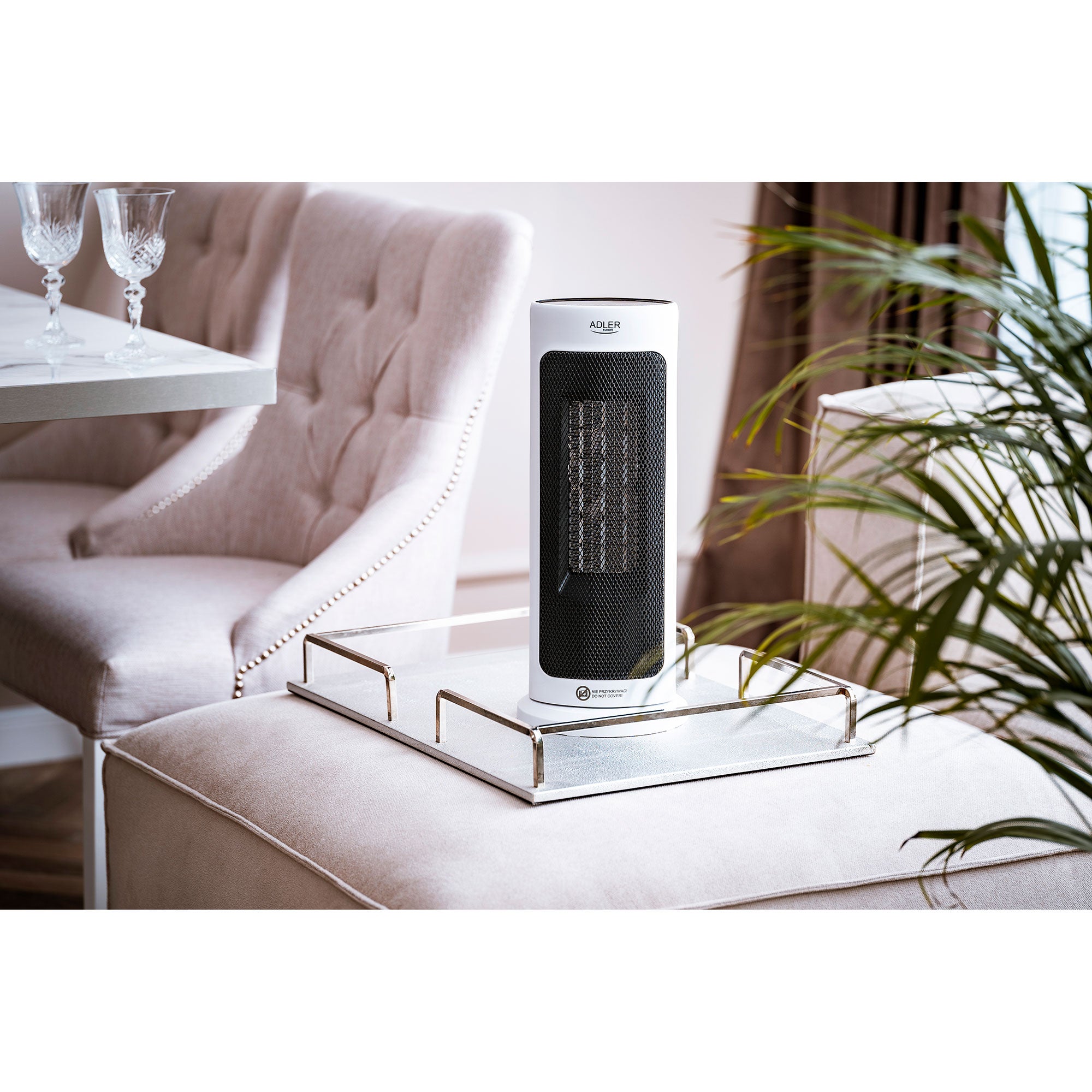 Aquecedor Cerâmico, Controlo Remoto, Temperatura do 15 a 40°C, Temporizador, Oscilante Adler 2000 AD7738 - 2