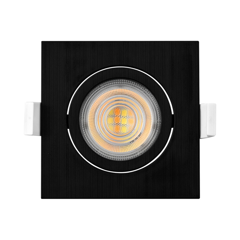Lot de 10 spots LED encastrables 3en1 carré noir 7W IP20 Dimmable - 3
