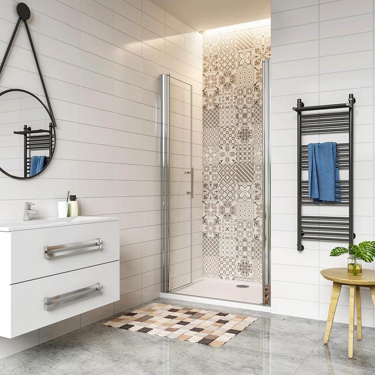 Aica Douche Italienne Receveur 100x70cm Avec Porte De Douche Battante 100cm Hauteur 187cm - 3