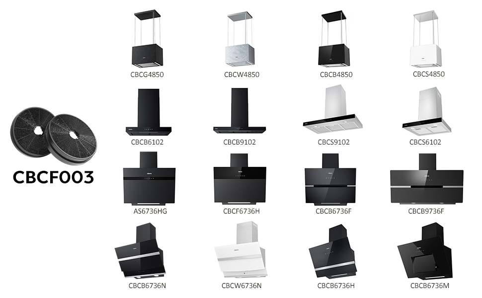 Cp120 Filtre au Charbon Actif - 2pcs - Accessoires Pour CIARRA Hotte Aspirante - 5