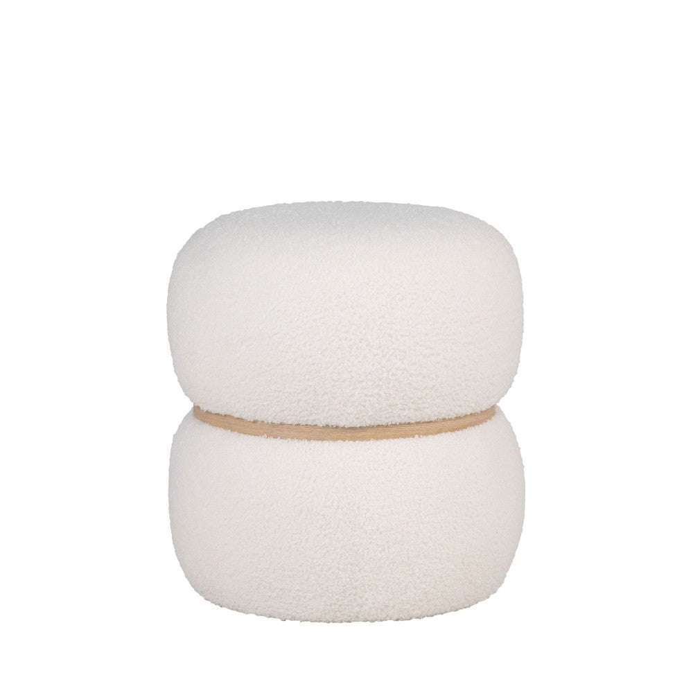 Milford puf bouclé Ø38cm biały.