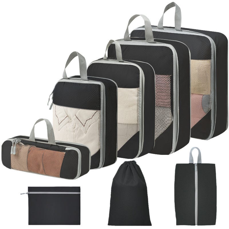 AiQInu Lot De 7 Organisateurs De Valise Imperméables - Packing Cubes Voyage Avec Sac à Chaussures