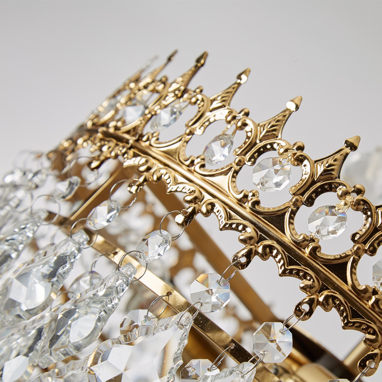 Lustres En Cristal, Plafonnier Doré Moderne, Luminaires Suspendus Ronds Double usage, Pour Salle À Manger, Entrée, Cuisine - 5