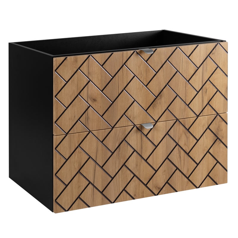 Szafka łazienkowa MADIS 80 cm dąb craft frezowane szuflady wisząca