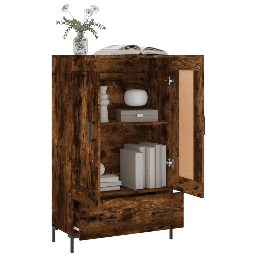 Credenza alta in rovere affumicato 69,5x31x115 cm in multistrato - 4