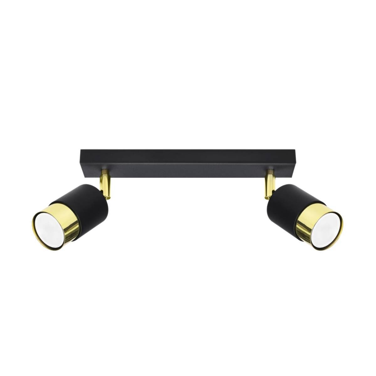 Lampa sufitowa wisząca Nero czarno-złota 2xGU10x10W wym: 18 x 5 x 30 cm metal Sollux Lighting