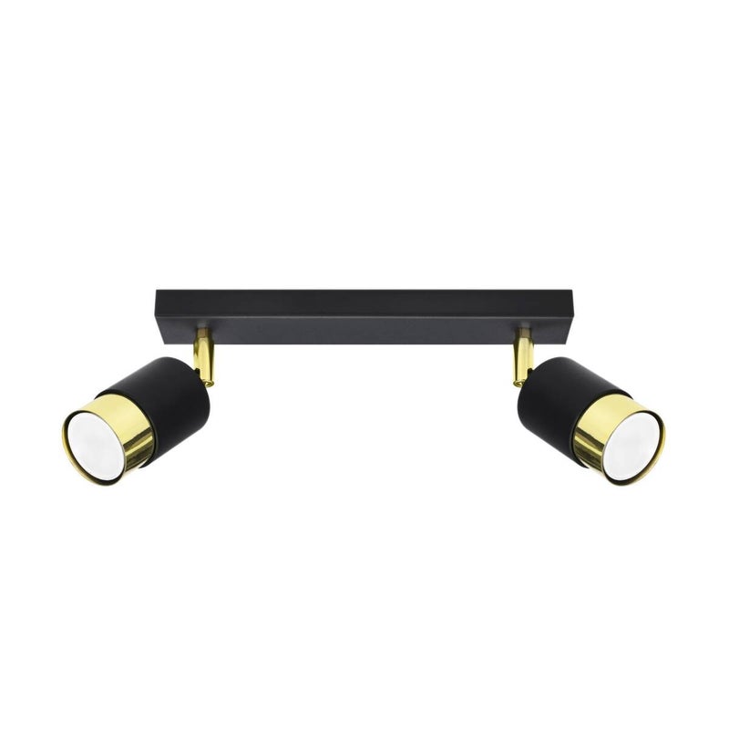 Lampa sufitowa wisząca Nero czarno-złota 2xGU10x10W wym: 18 x 5 x 30 cm metal Sollux Lighting