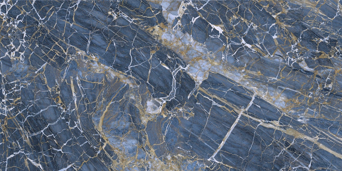 Carrelage sol et mur effet marbre brillant Hotel luxe bleu poli 60x120 cm - Réflex boutique - 4