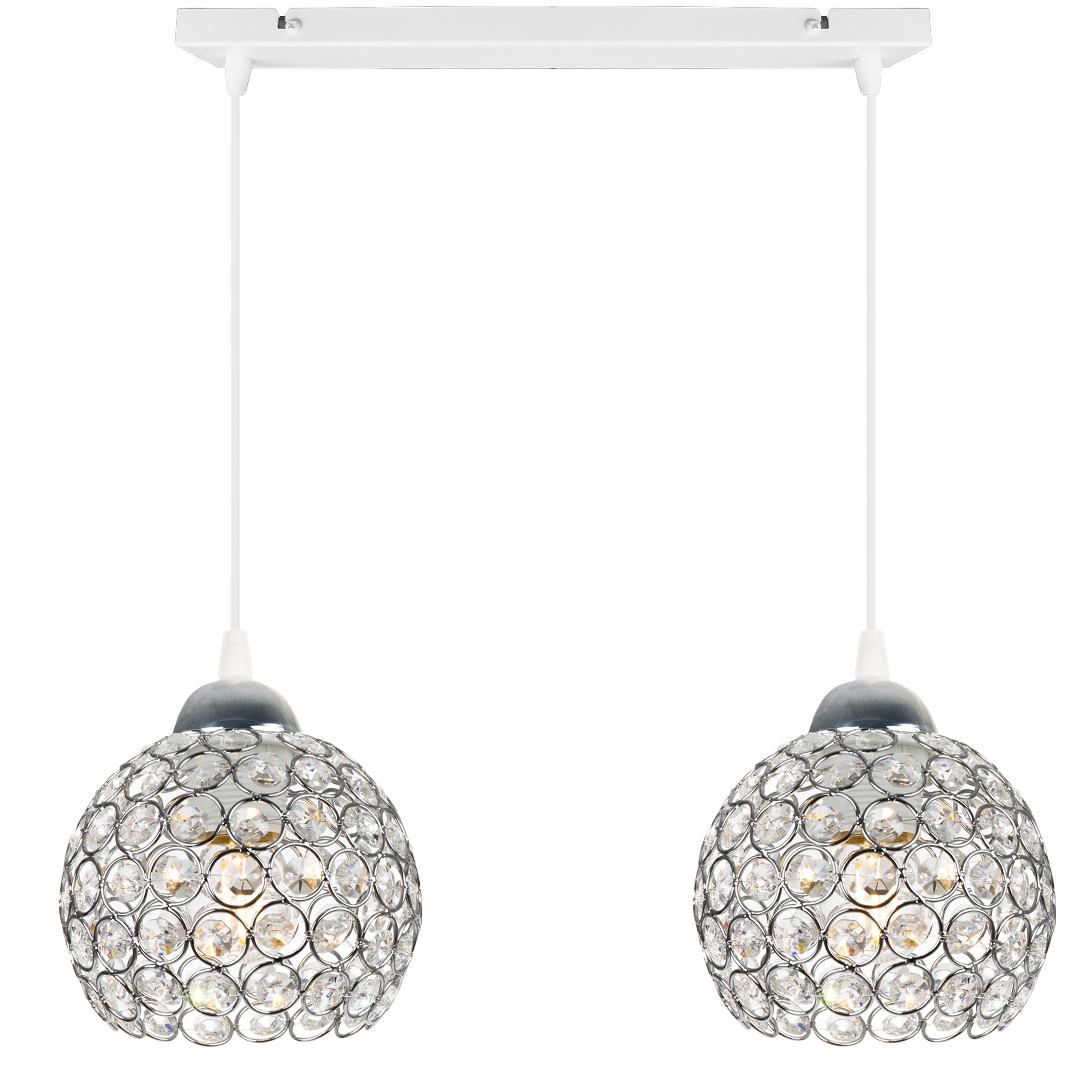 Lampa sufitowa wisząca modern Crystal 2xE27 klosz kula kryształowa transparentna Light Home LH