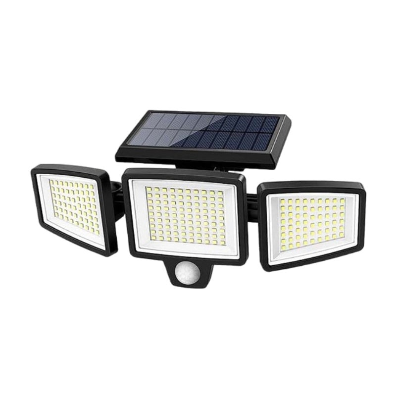 Zewnętrzna lampa solarna, reflektor bezpieczeństwa z czujnikiem ruchu 210 LED, wodoodporność IP65, kąt wiązki 270°