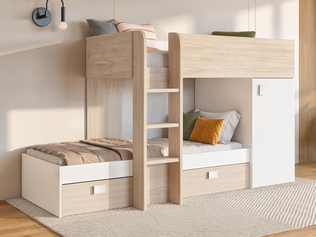 Letto a castello ad angolo reversibile Vani portaoggetti