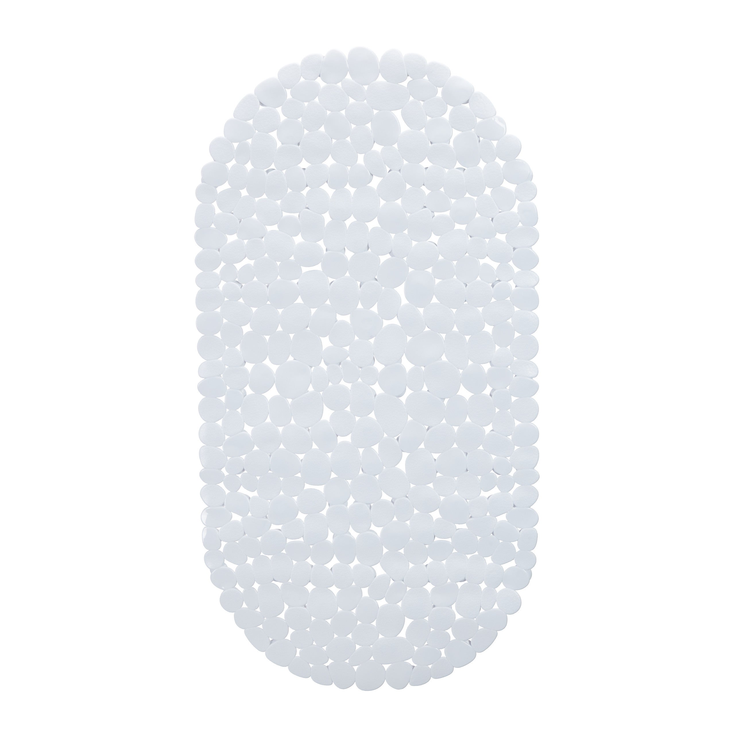 Relaxdays alfombrilla bañera, apariencia de piedras, antideslizante, con ventosas, lavable, 36 x 68 cm, 1 ud., blanco