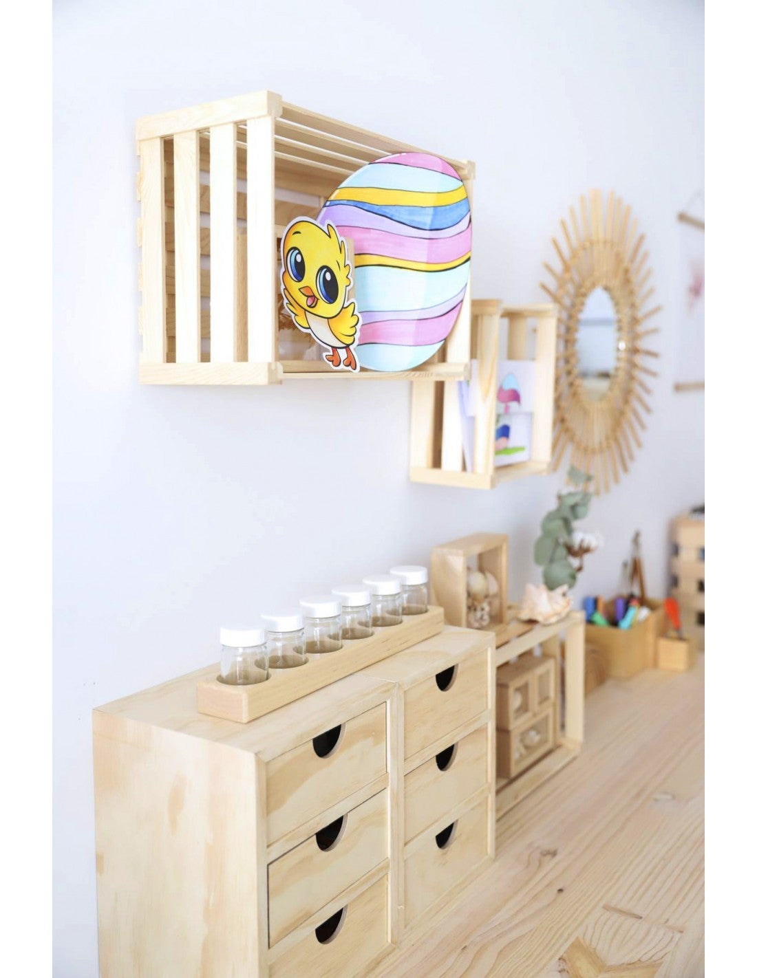 Commode portable en bois à 3 tiroirs cm 21x20 28h - 7