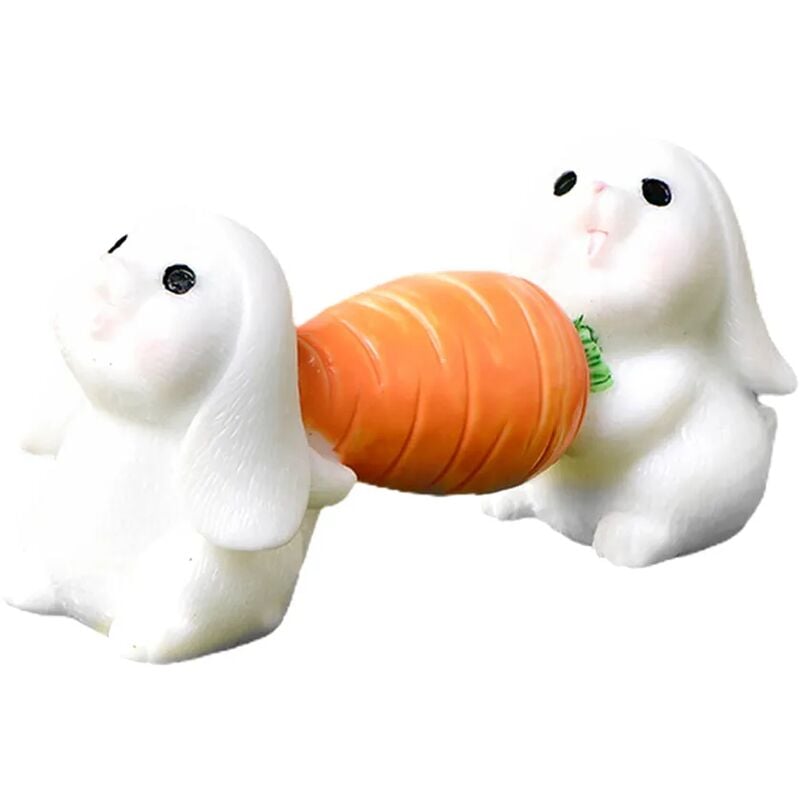 Królicza Statuetka Mini Ogród Dekoracyjny Żywica Nieblaknące Figurki Królika Do Domu-4