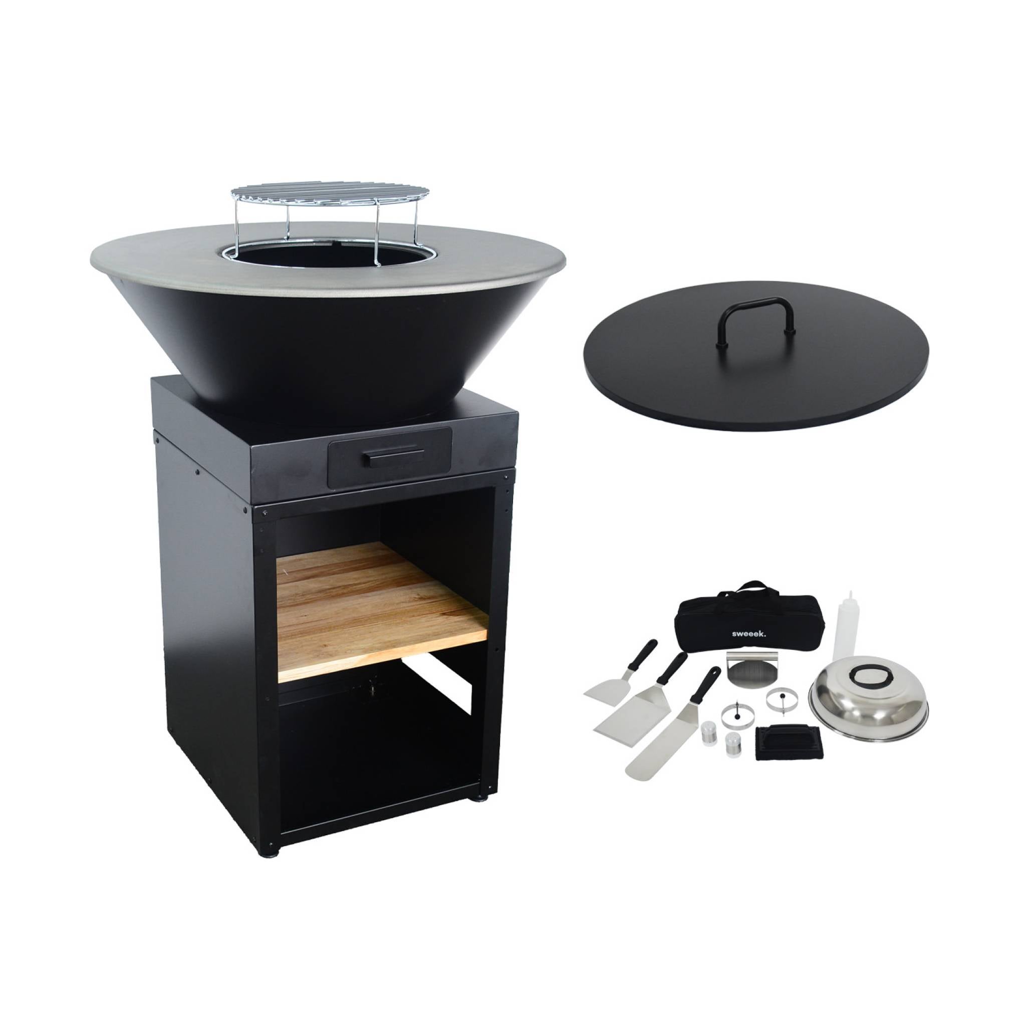 Barbecue au charbon en Acier Noir Sweek | Leroy Merlin