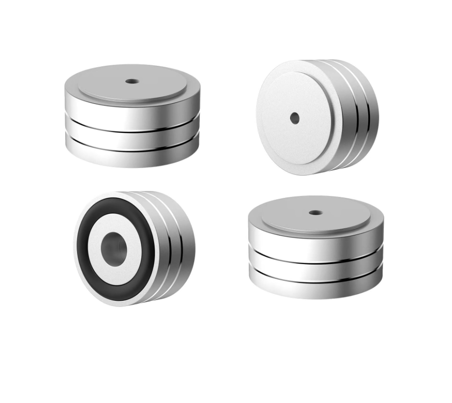 4 Pointes Anti-dérapantes Pour Enceintes - Supports Aluminium Absorbeur Choc - Noir 39mm