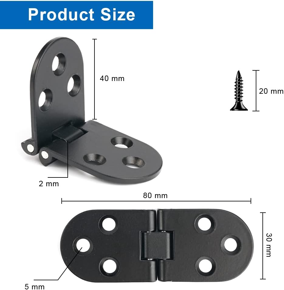 20 Bisagras De Acero Inoxidable 75x50 Mm - Con Tornillos, Para Puertas De Muebles Y Armarios