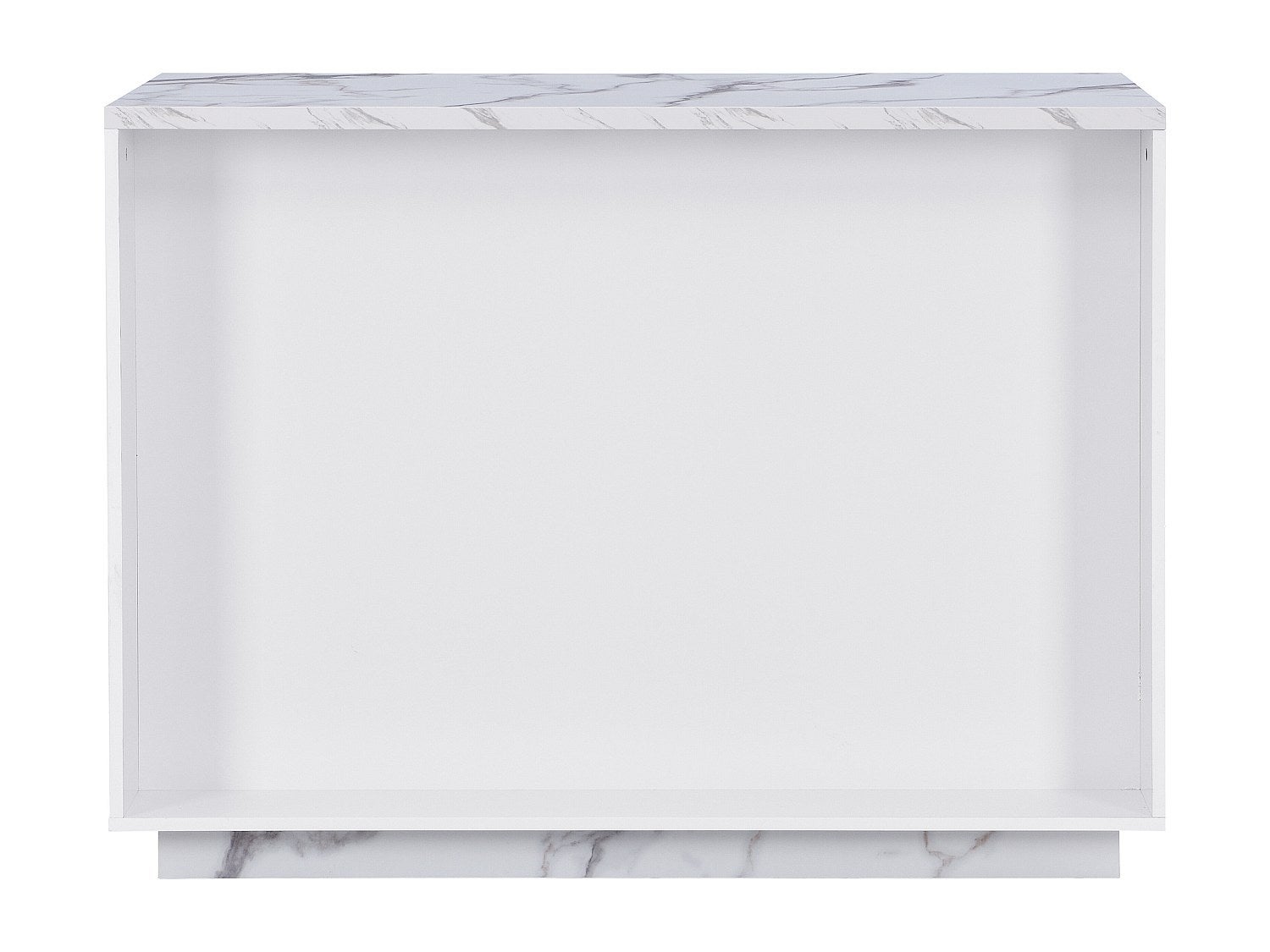 Ilot central de cuisine avec 2 portes et 1 niche en MDF - Effet marbre blanc - CORELINA - 8