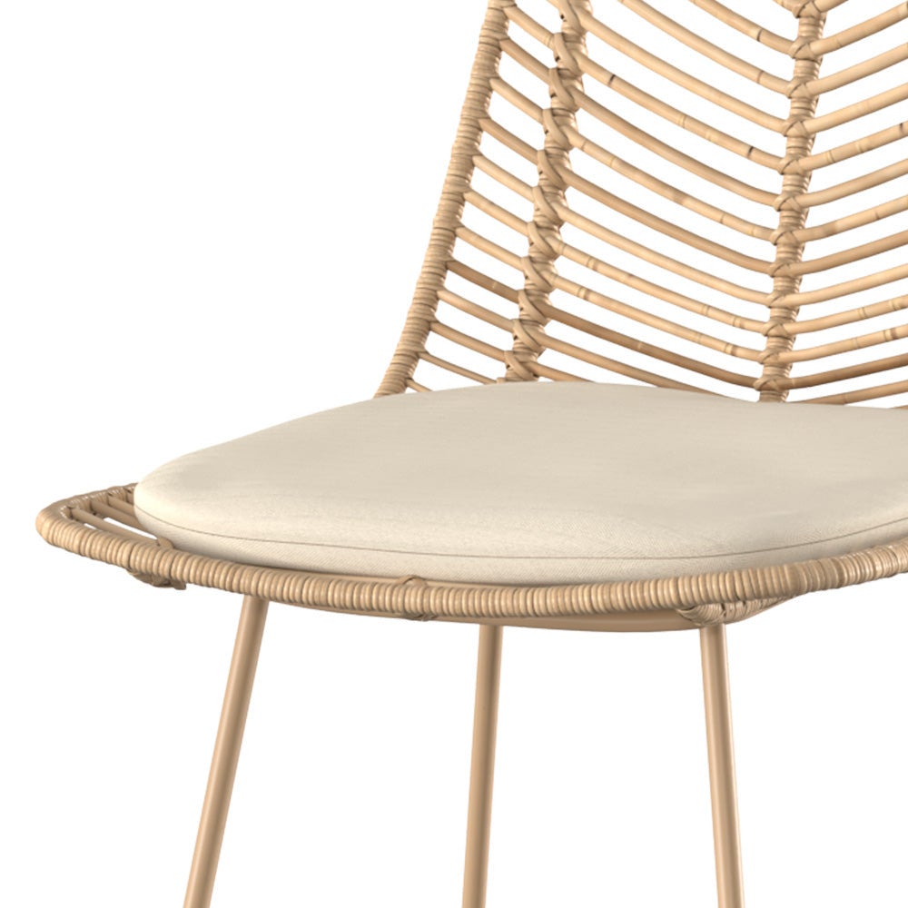 Lot de 2 chaises pour îlot central 66 cm en rotin naturel - Tamara - 7