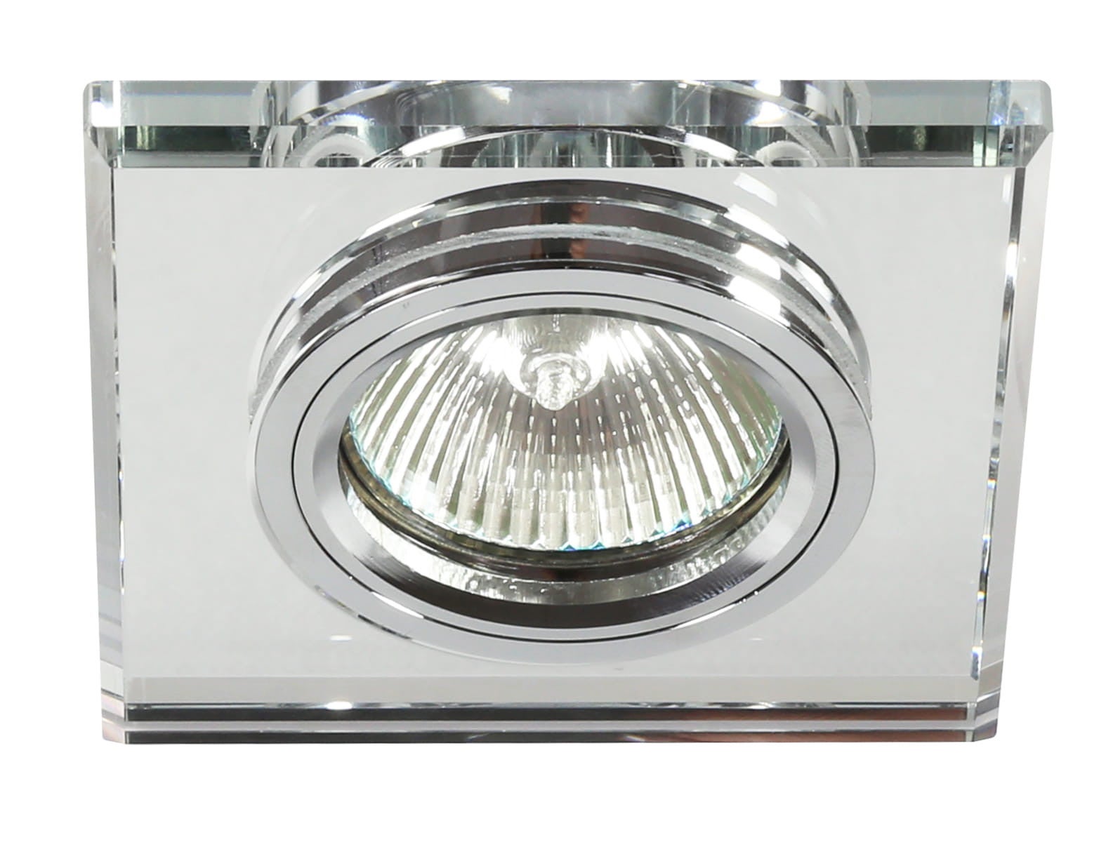Oprawa sufitowa wpuszczana Ss srebrna 1xMR16x50W kwadratowa IP20 wym: 9 x 9 cm szkło Candellux